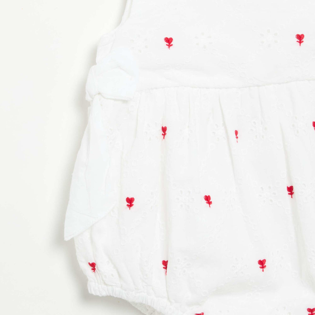 Barboteuse sans manches avec broderies BEIGE