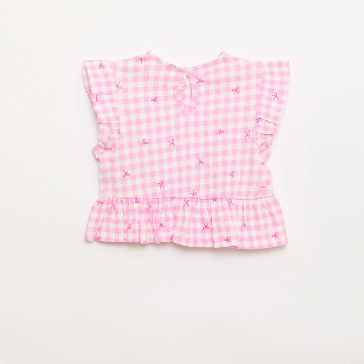 Tee-shirt imprimé et volanté ROSE