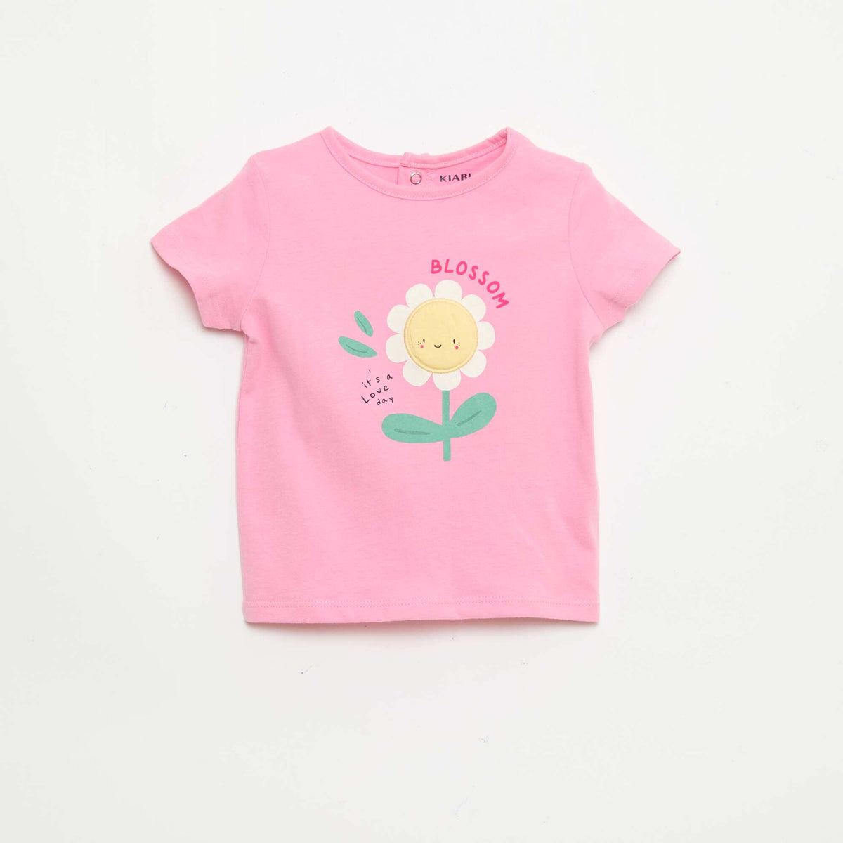 T-shirt imprimé et brodé à manches courtes ROSE