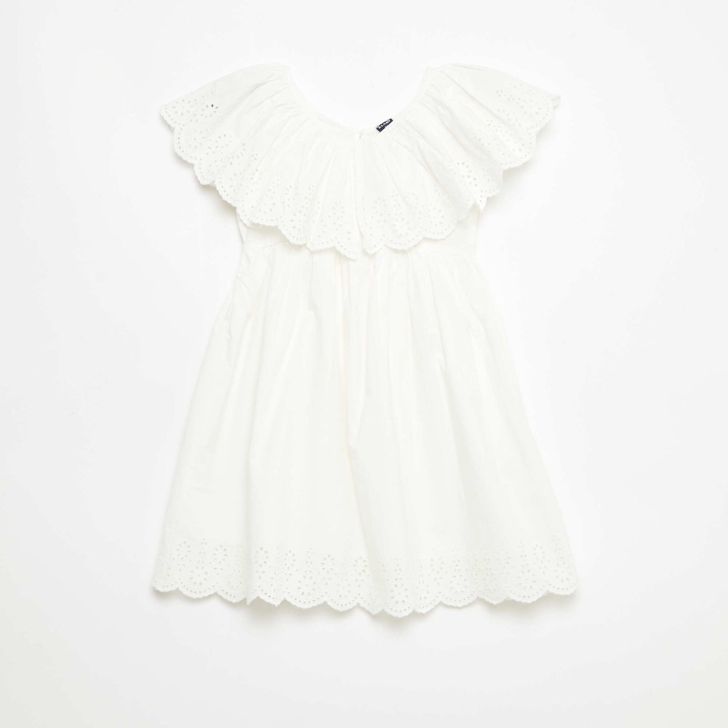 Robe en propoline avec détails broderie anglaise BLANC