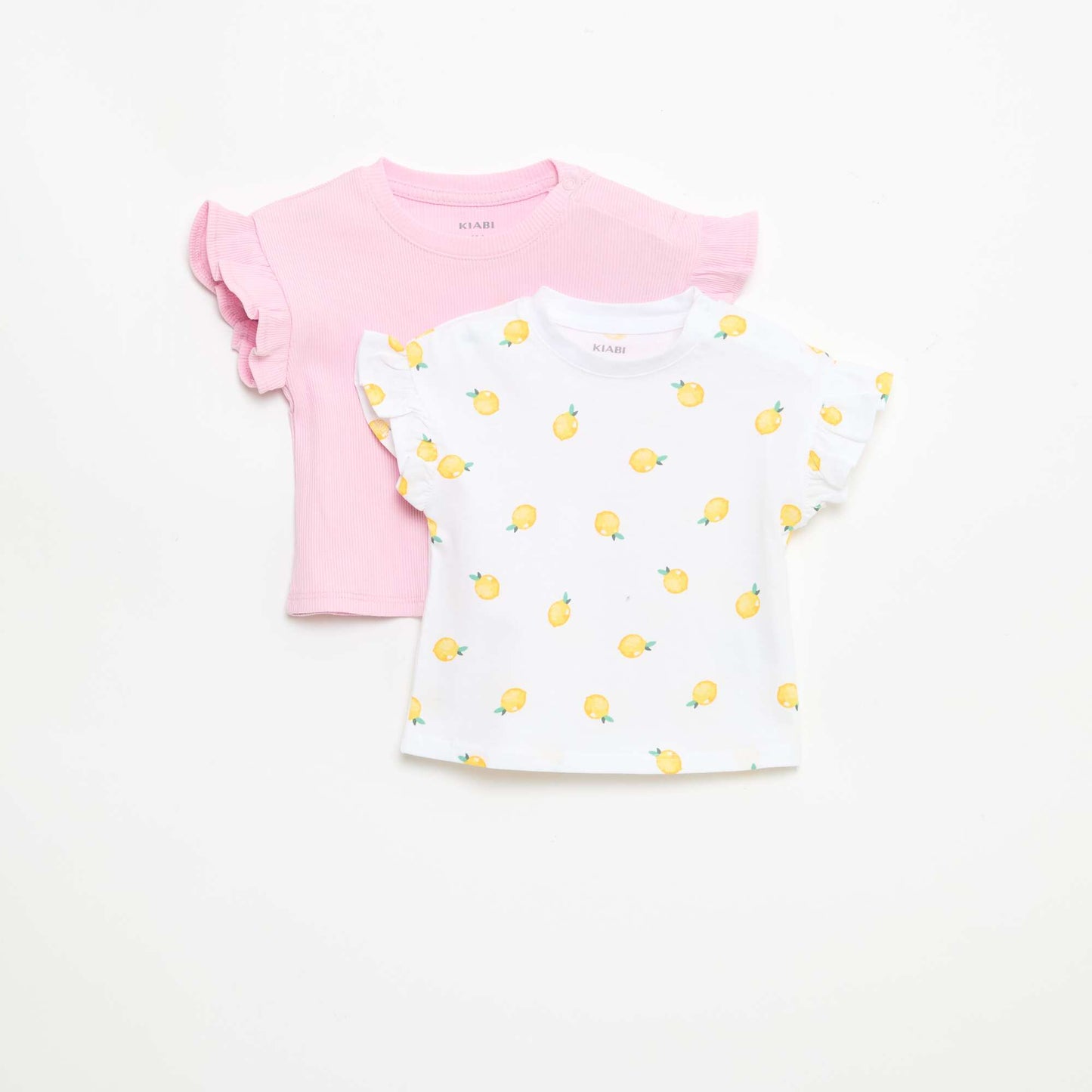Lot de 2 T-shirts à manches courtes en jersey de coton BLANC
