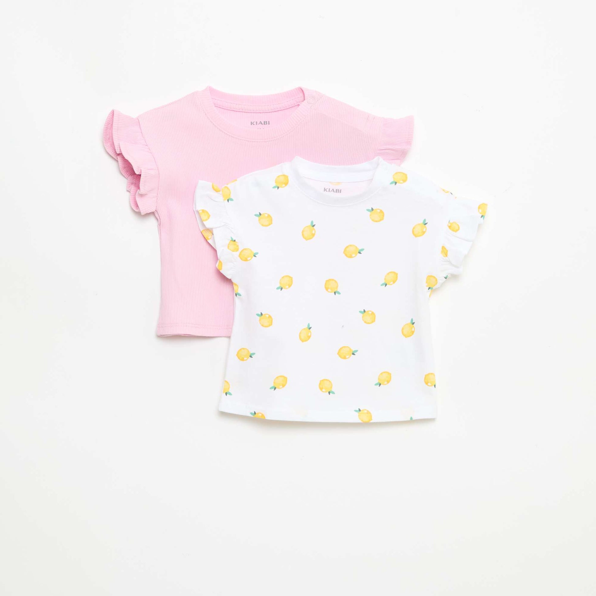 Lot de 2 T-shirts à manches courtes en jersey de coton BLANC