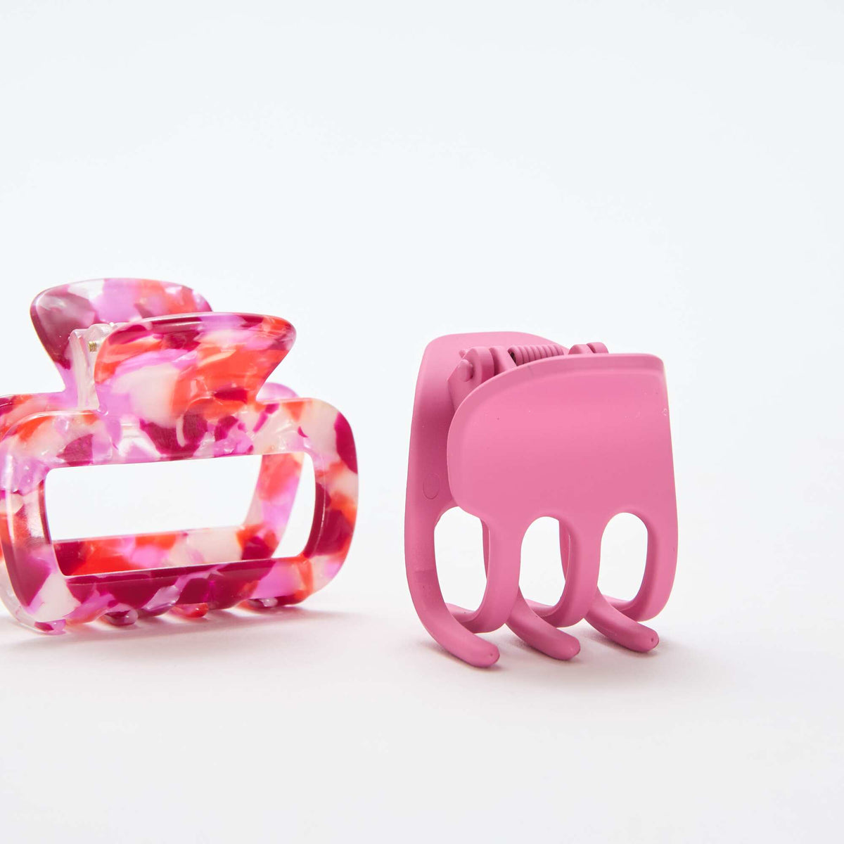Lot de 2 pinces crabe fantaisie ROSE
