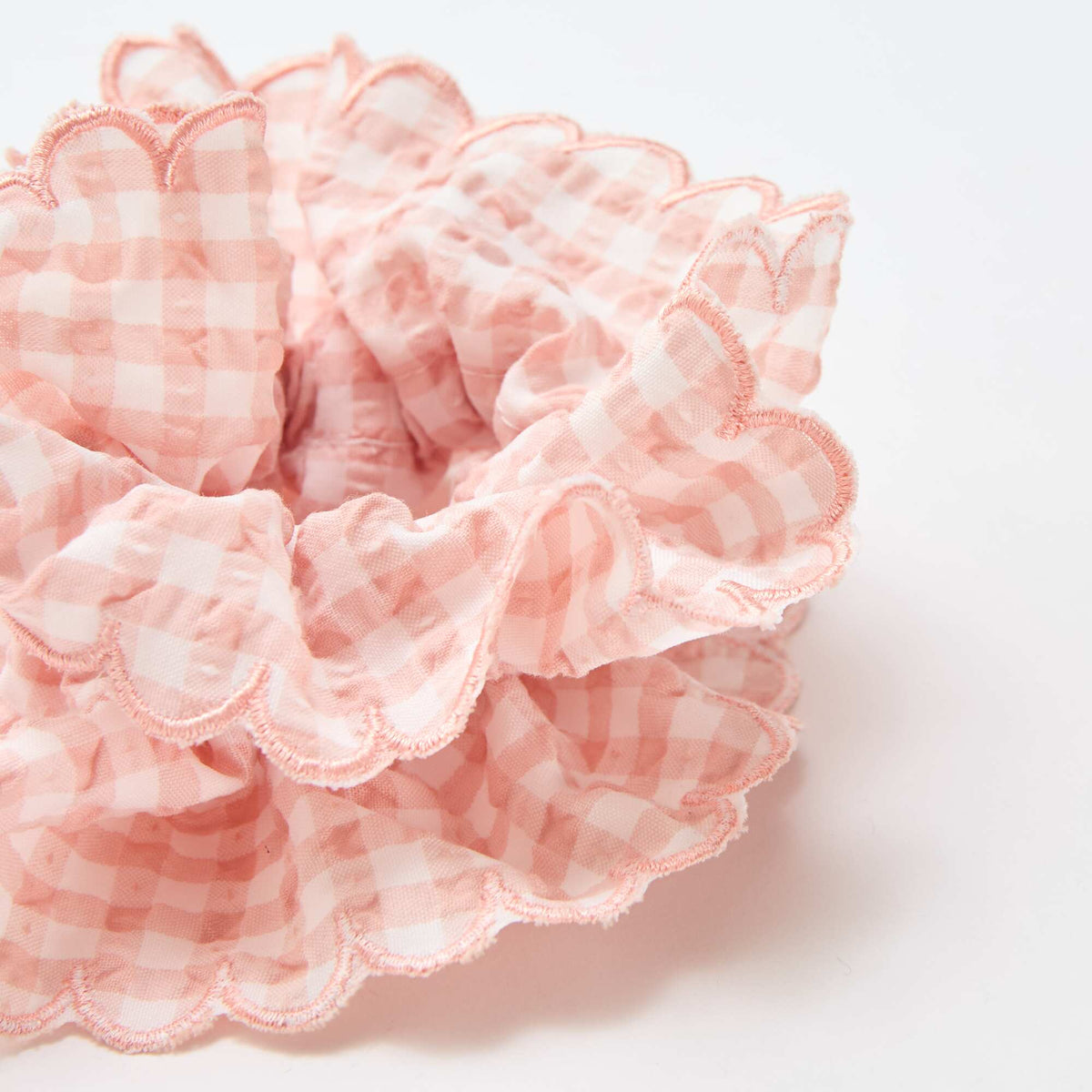 Gros chouchou carreaux vichy ROSE