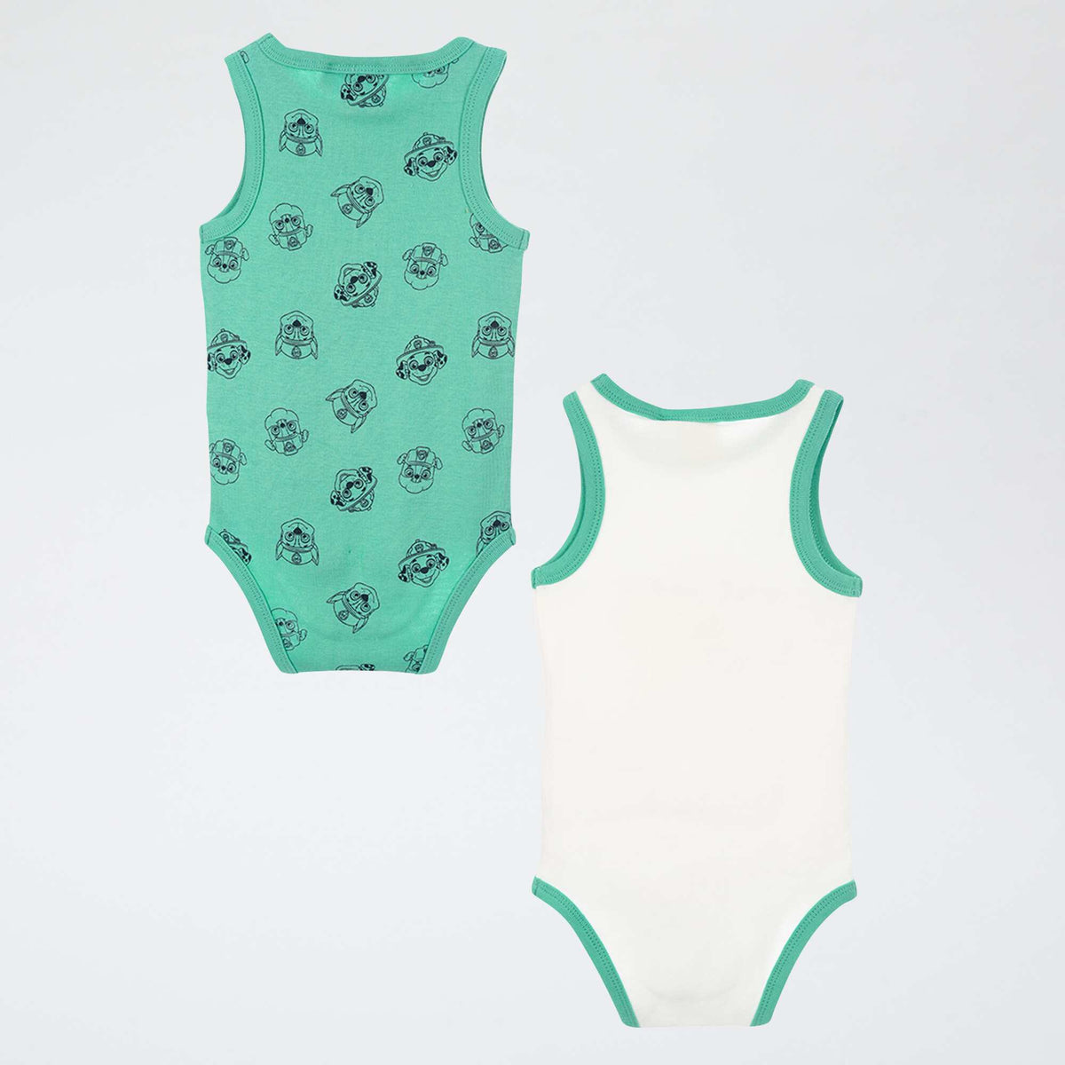 Lot de 2 bodies 'Pat patrouille' sans manches en coton VERT