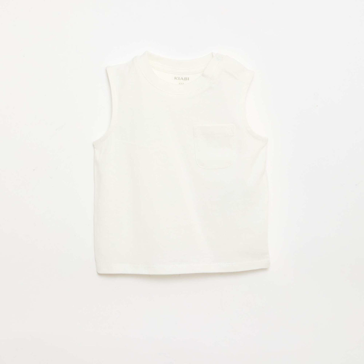 Débardeur en jersey de coton avec poche poitrine BLANC