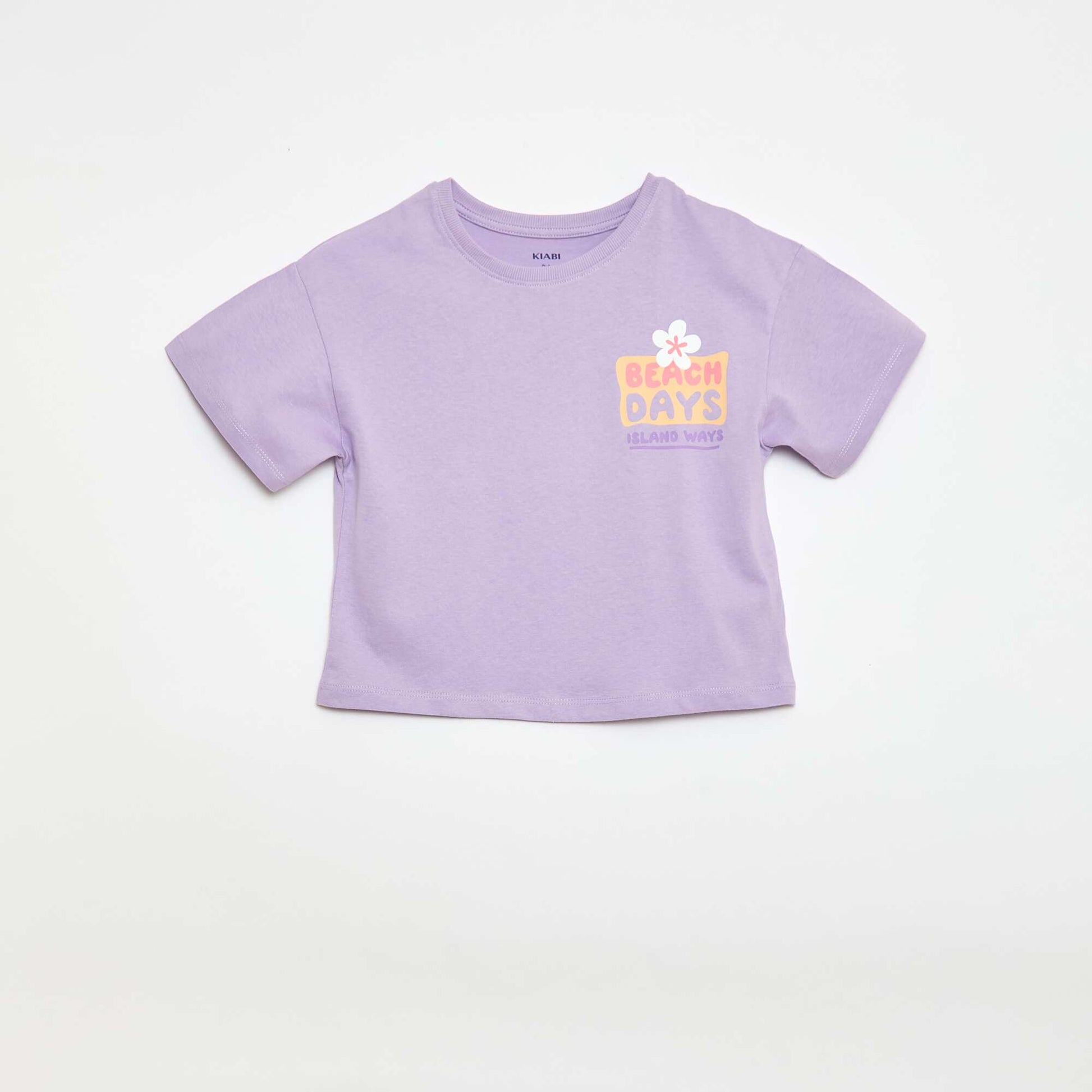 T-shirt coupe loose imprimé dos & poitrine VIOLET