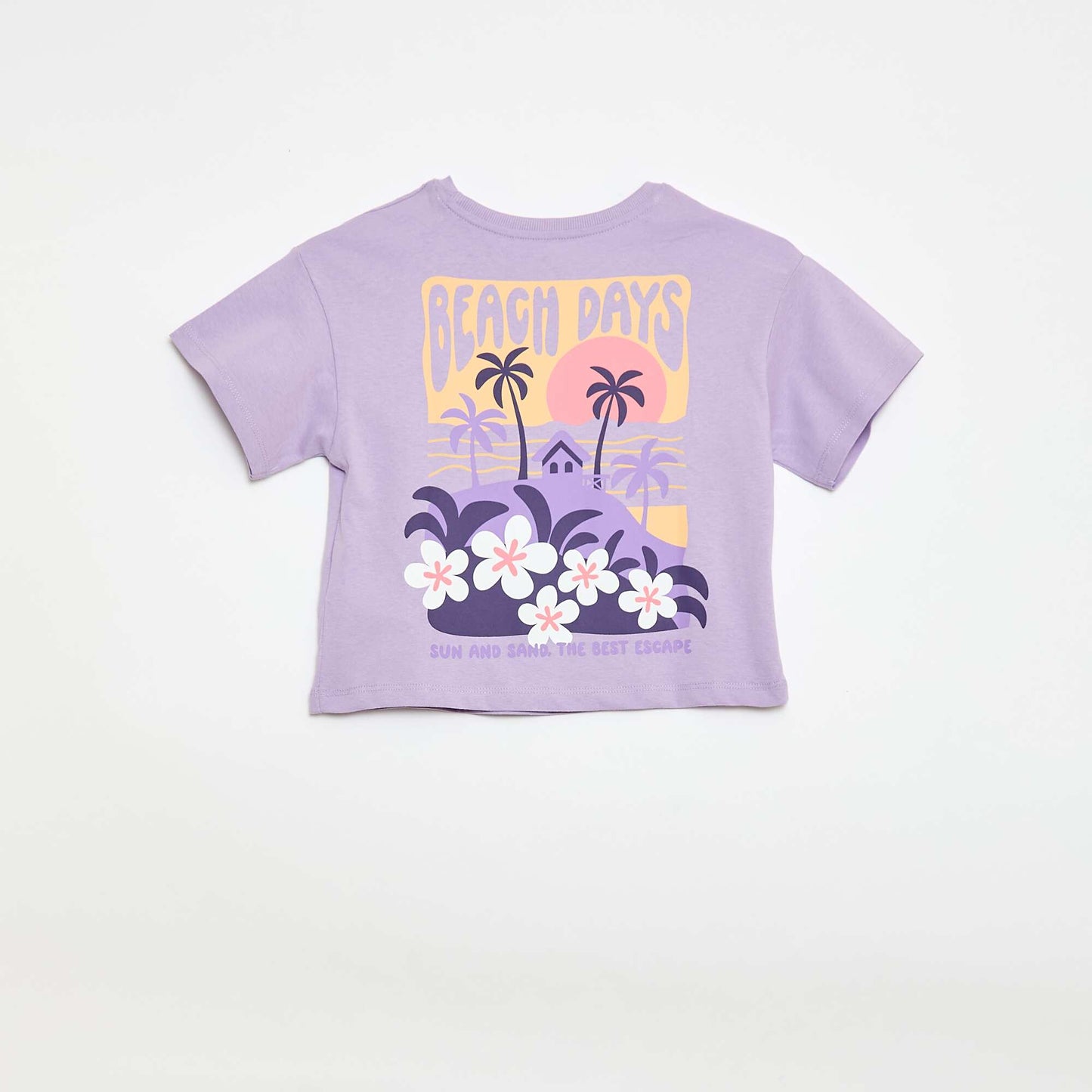 T-shirt coupe loose imprimé dos & poitrine VIOLET
