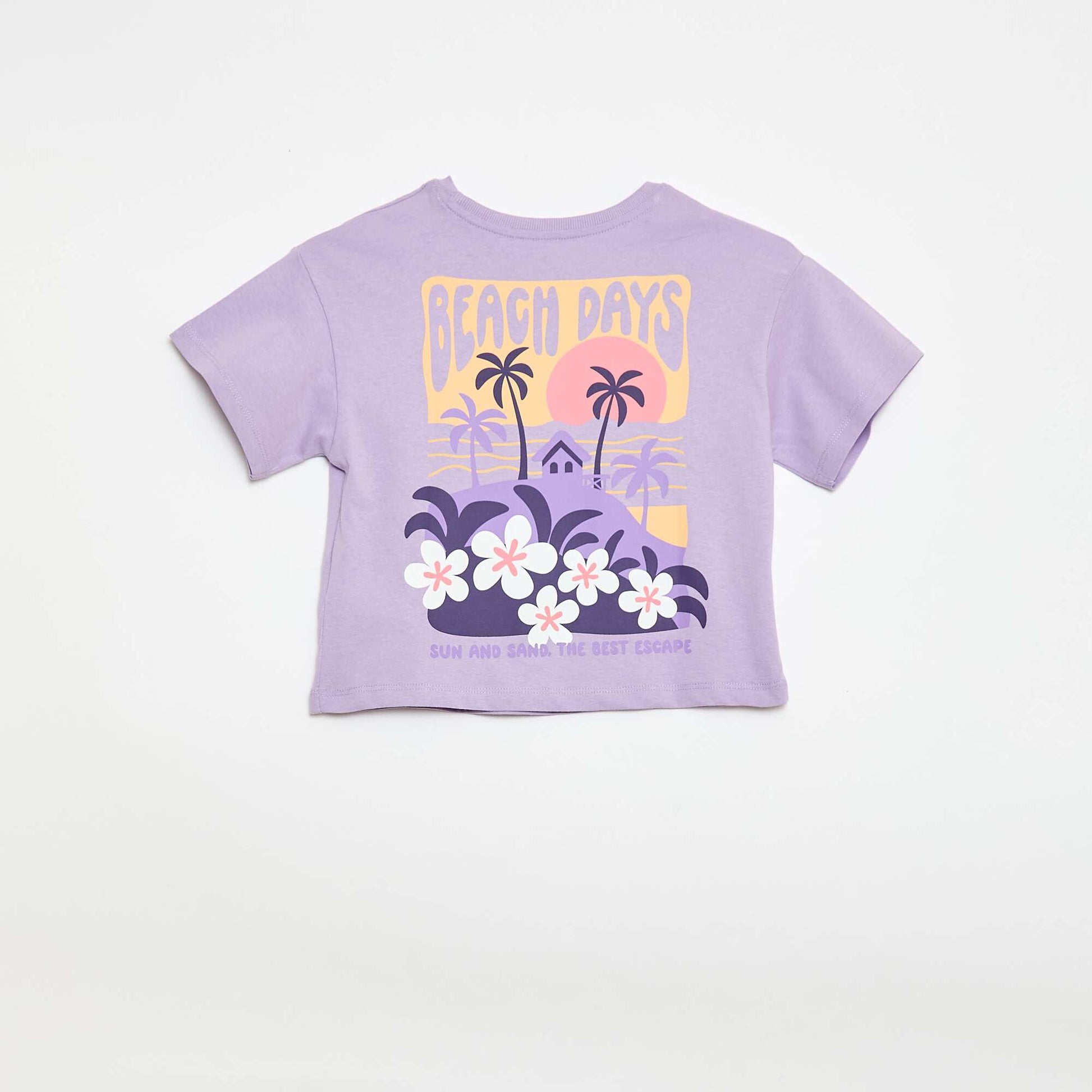 T-shirt coupe loose imprimé dos & poitrine VIOLET