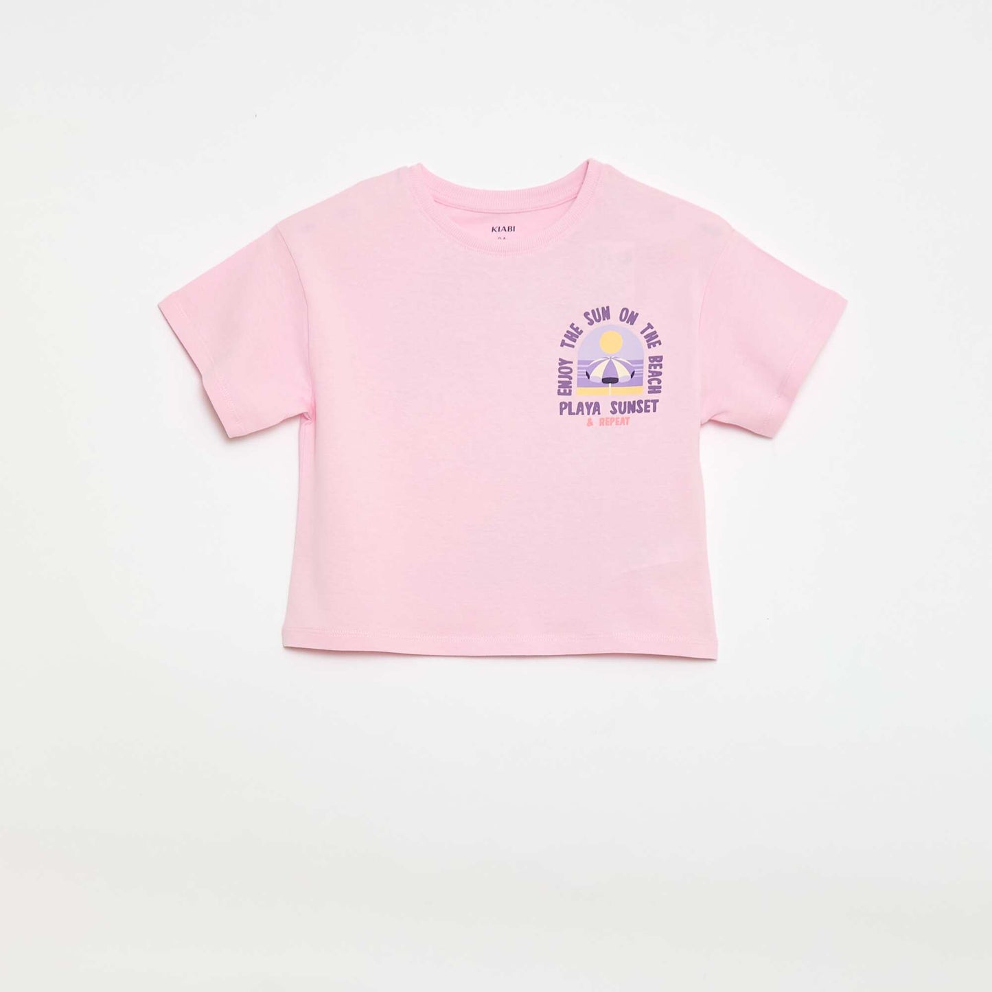 T-shirt coupe loose imprimé dos & poitrine ROSE