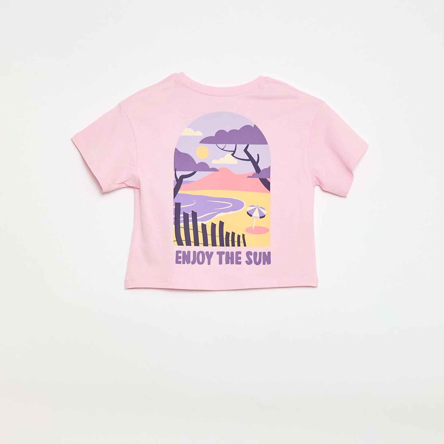 T-shirt coupe loose imprimé dos & poitrine ROSE