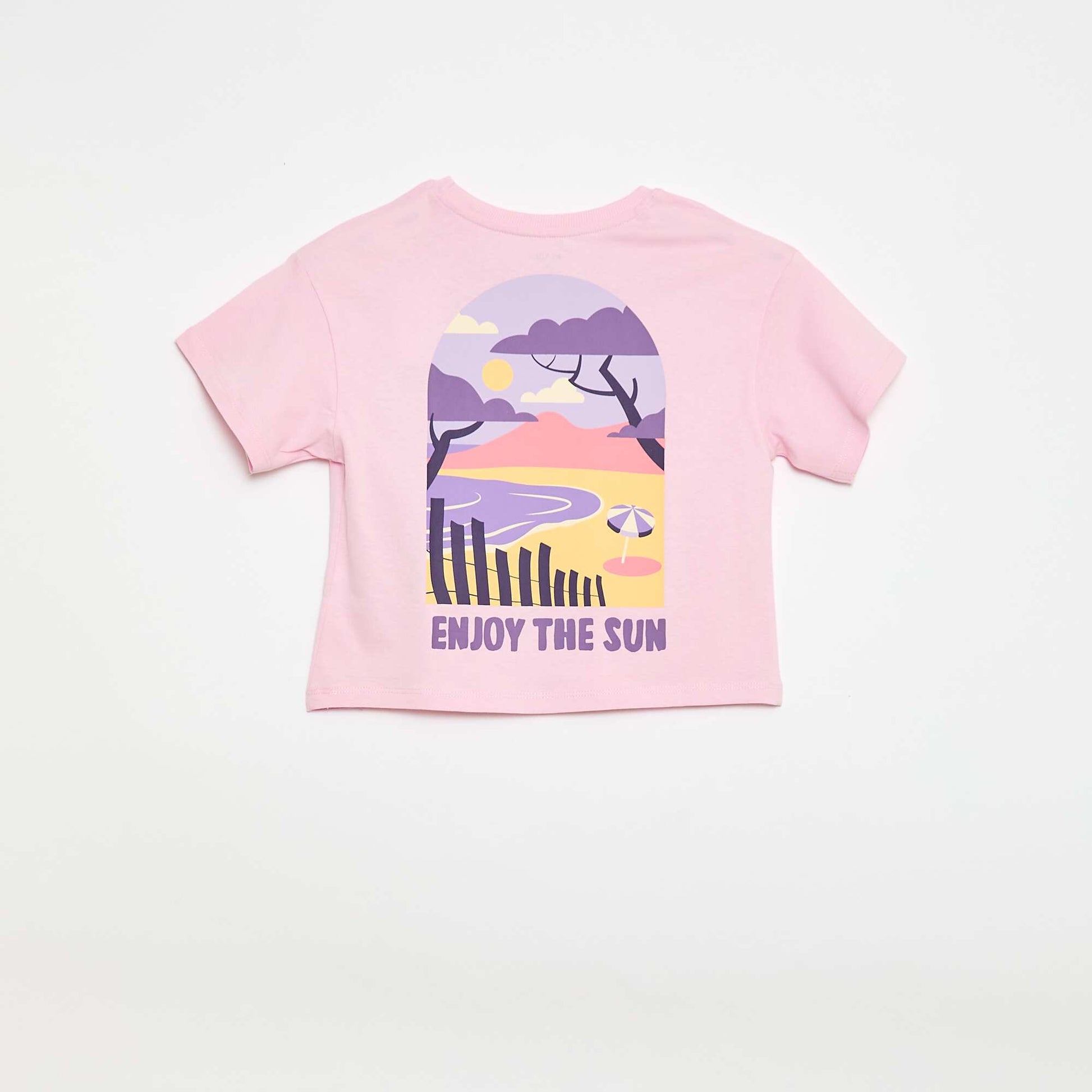 T-shirt coupe loose imprimé dos & poitrine ROSE