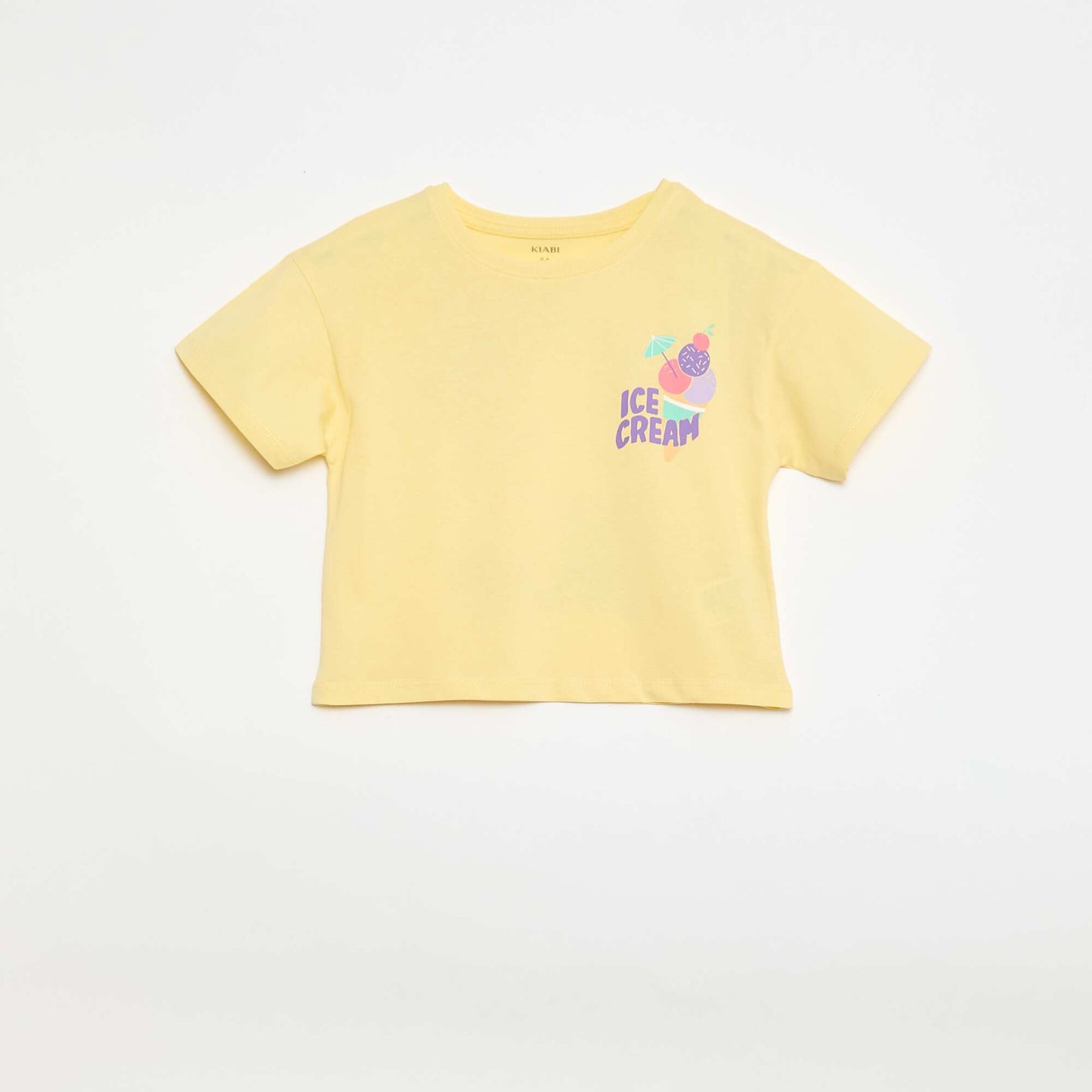 T-shirt coupe loose imprimé dos & poitrine JAUNE