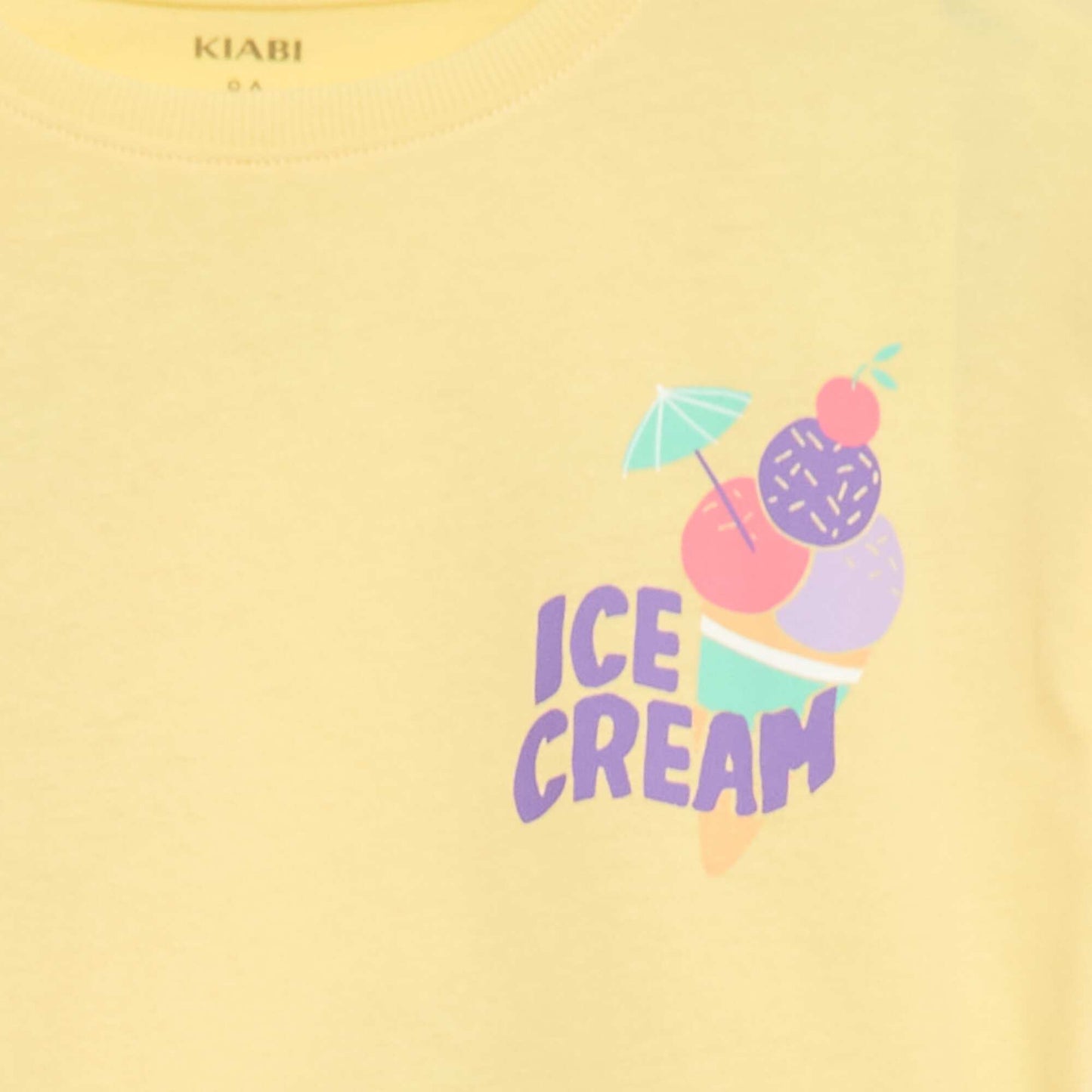 T-shirt coupe loose imprimé dos & poitrine JAUNE