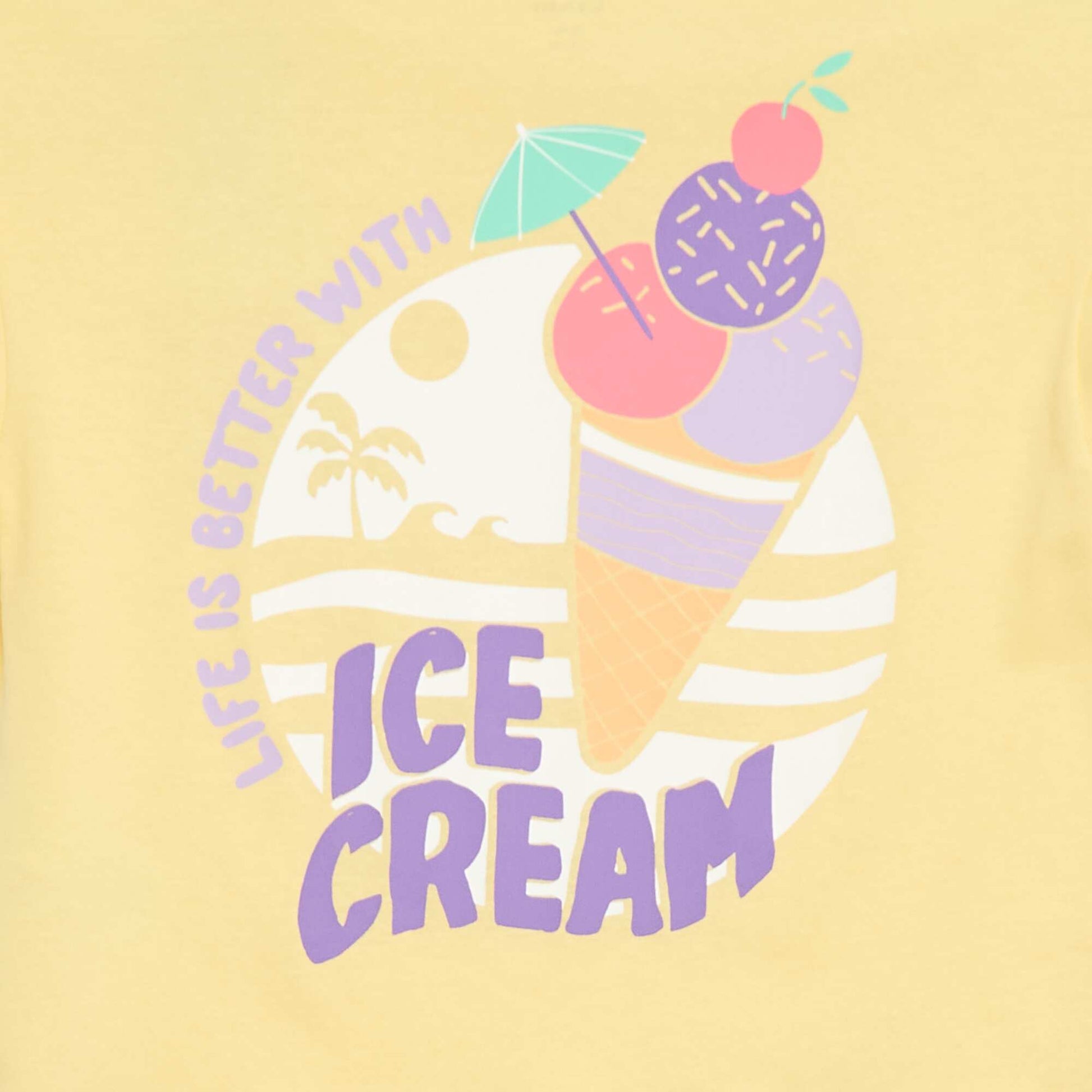 T-shirt coupe loose imprimé dos & poitrine JAUNE