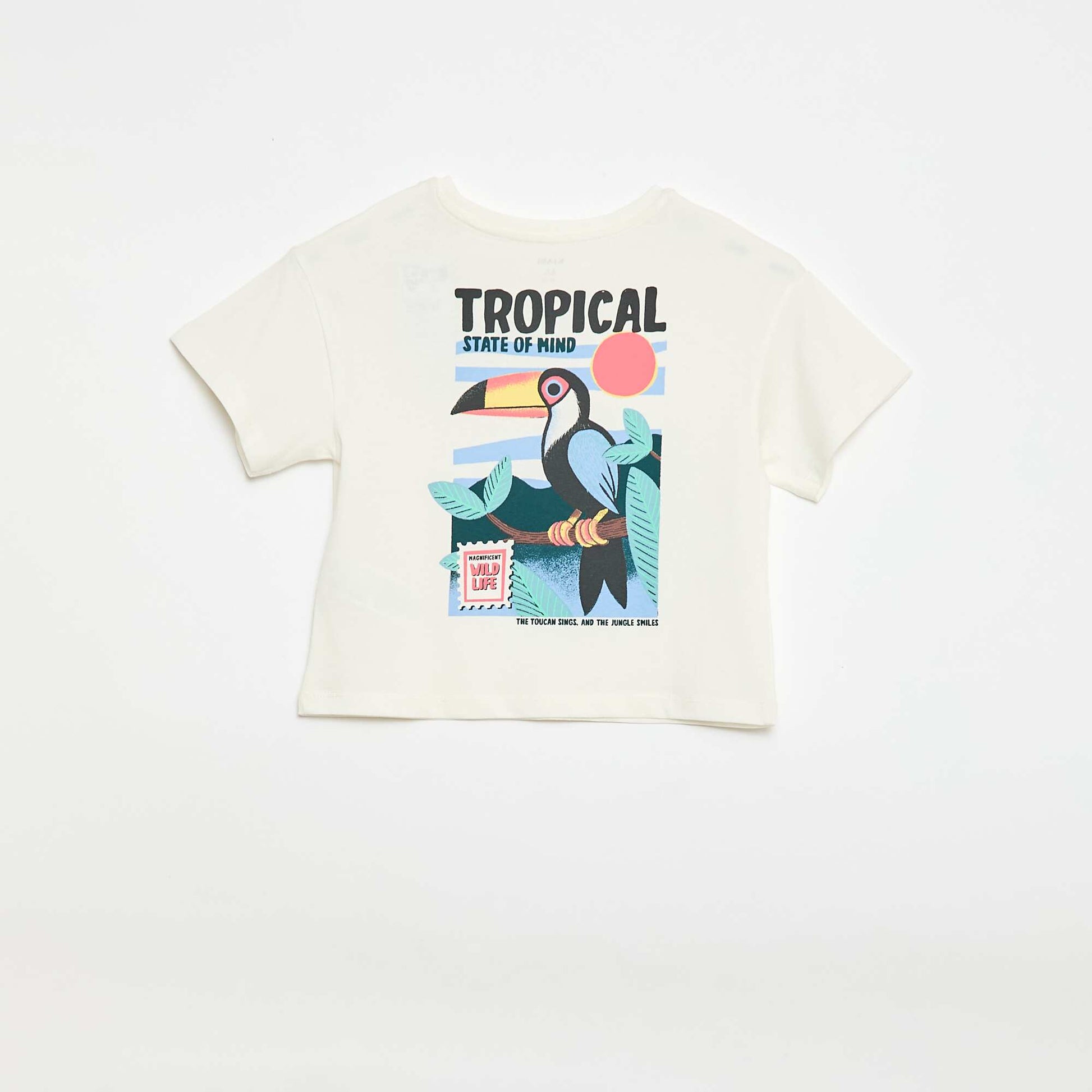 T-shirt coupe loose imprimé dos & poitrine BLANC