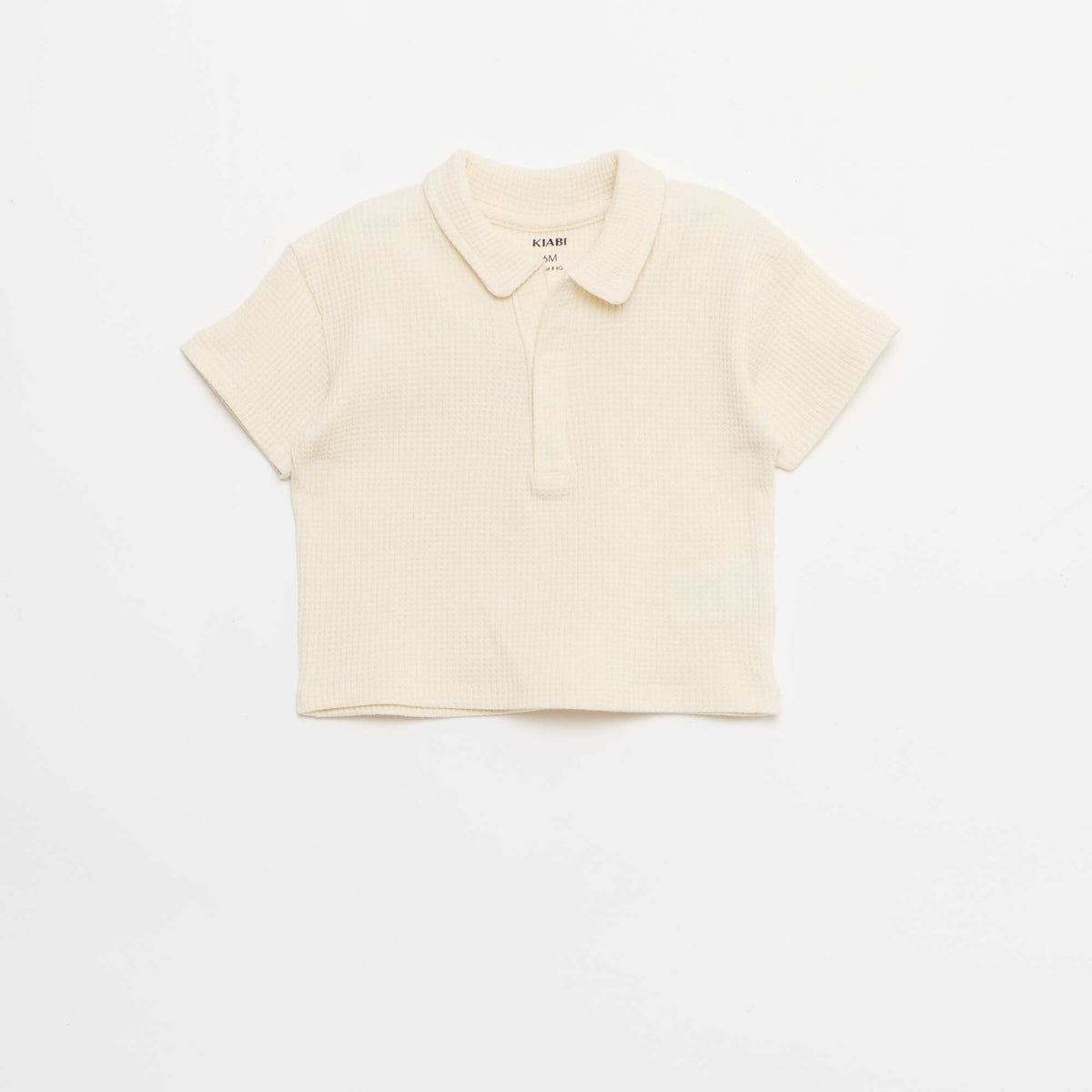 Ensemble 2 pièces - polo + short en maille gaufrée BLANC
