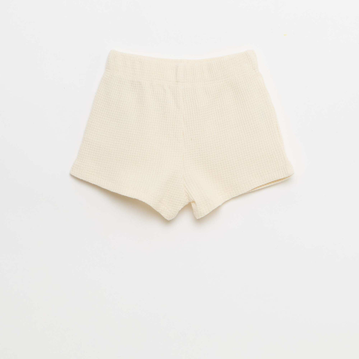 Ensemble 2 pièces - polo + short en maille gaufrée BLANC
