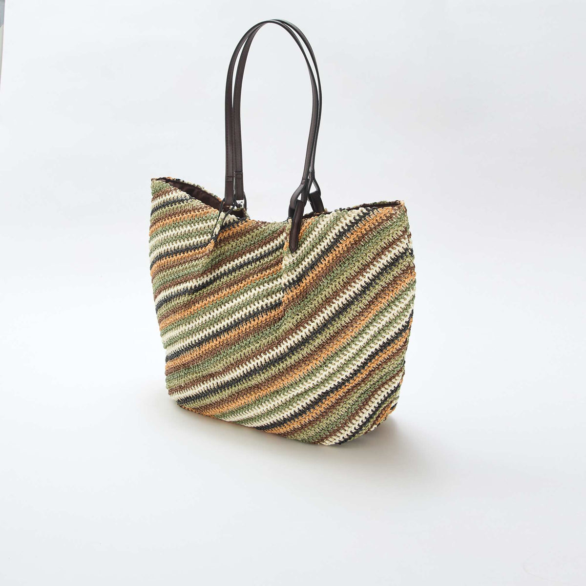 Sac cabas en paille VERT