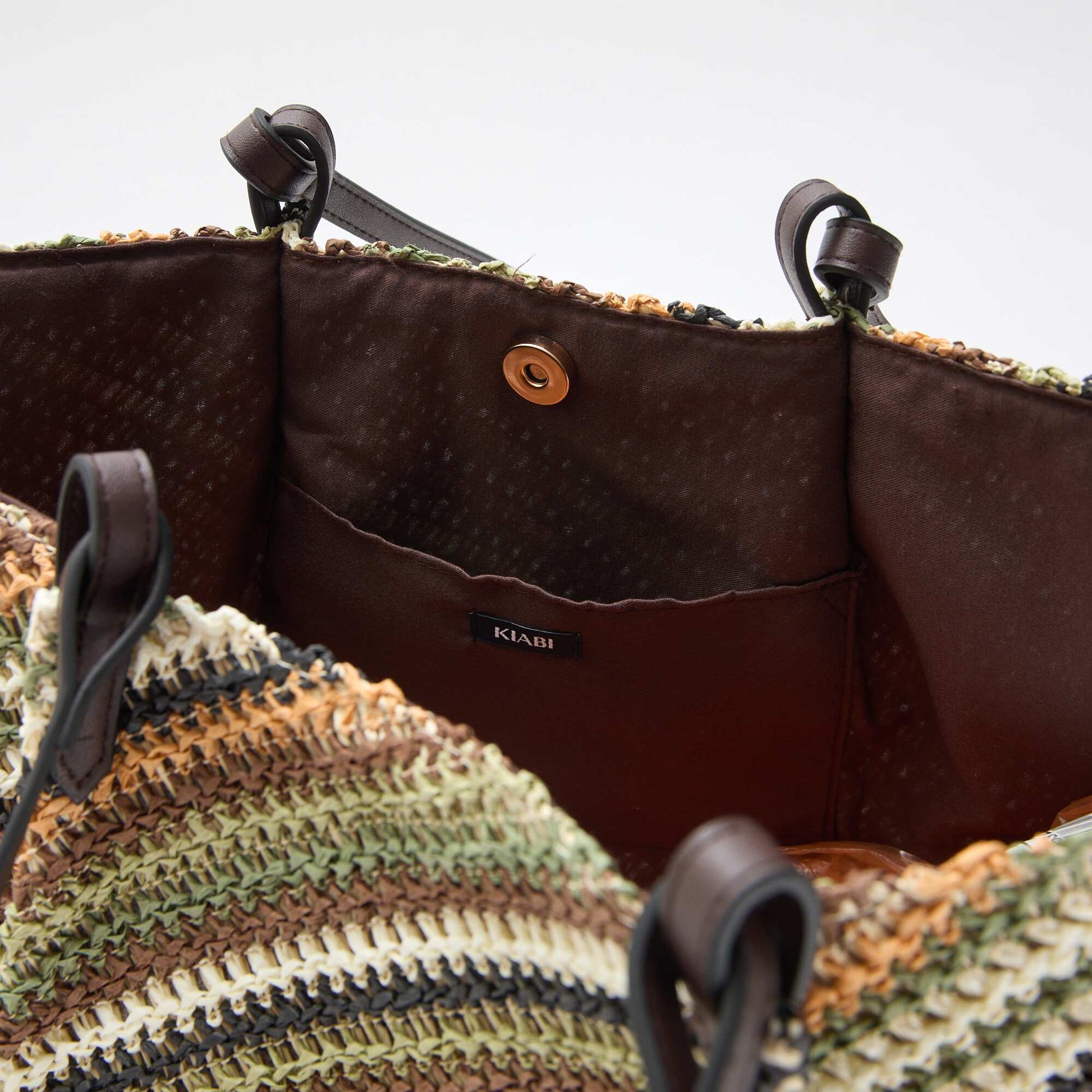 Sac cabas en paille VERT