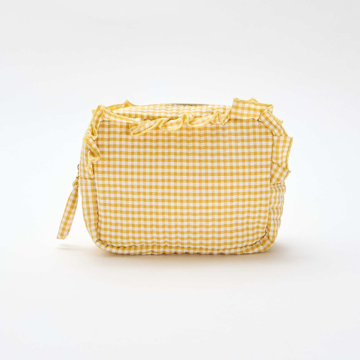 Trousse de toilette vichy avec volants JAUNE