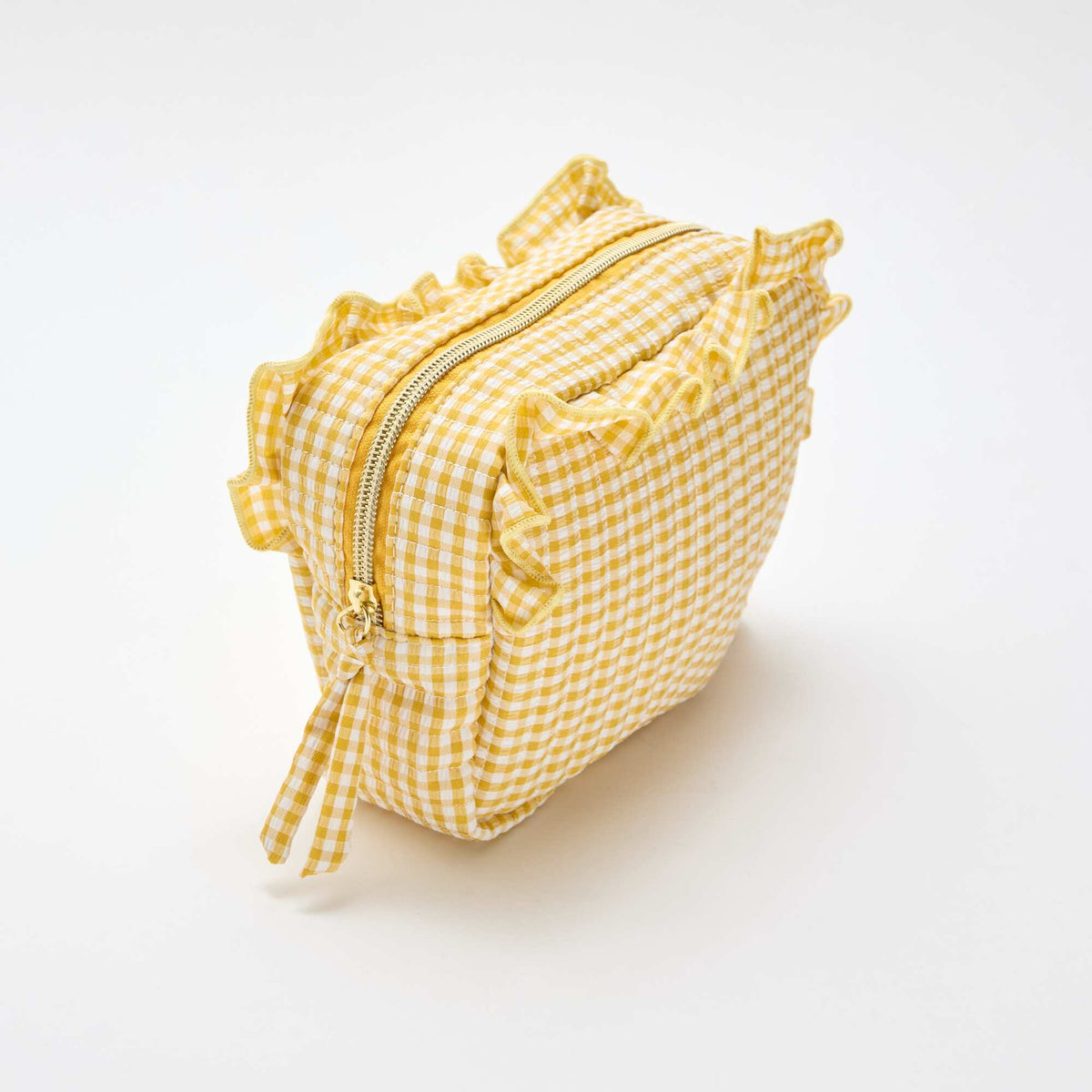 Trousse de toilette vichy avec volants JAUNE
