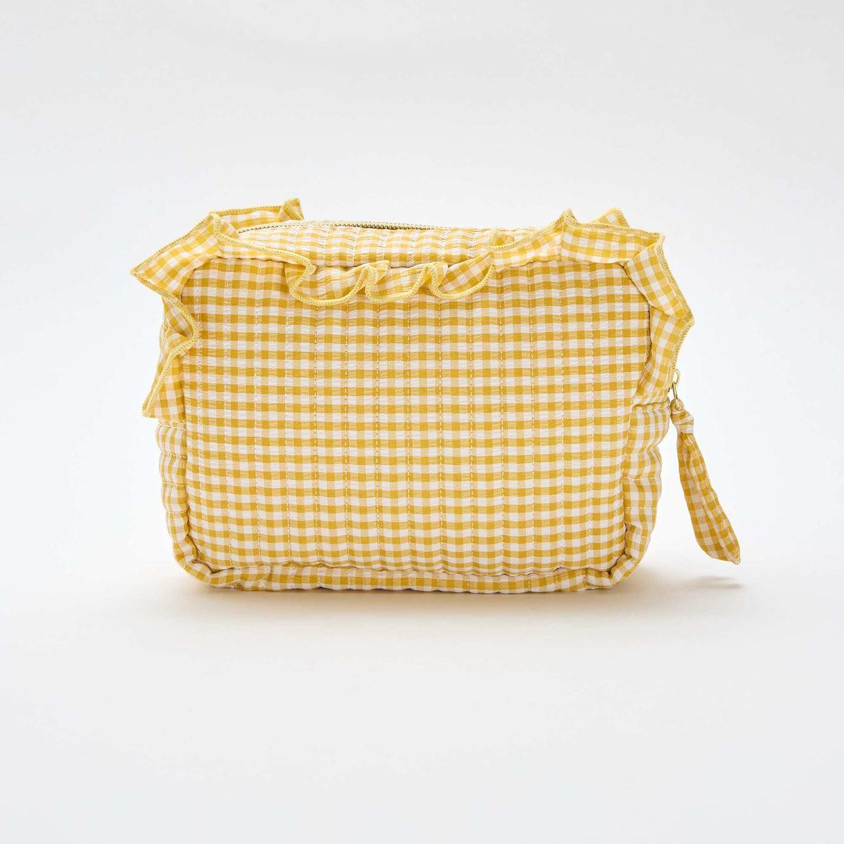 Trousse de toilette vichy avec volants JAUNE