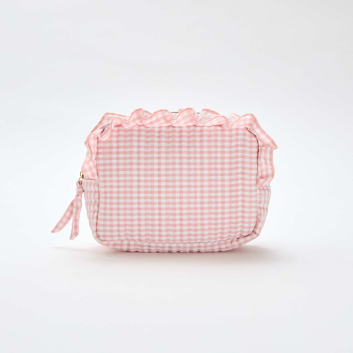Trousse de toilette vichy avec volants ROSE