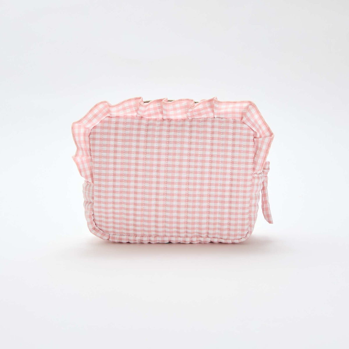 Trousse de toilette vichy avec volants ROSE