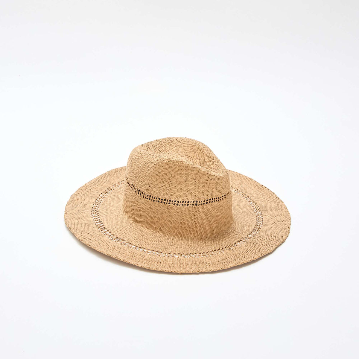 Chapeau de paille forme Borsalino BEIGE