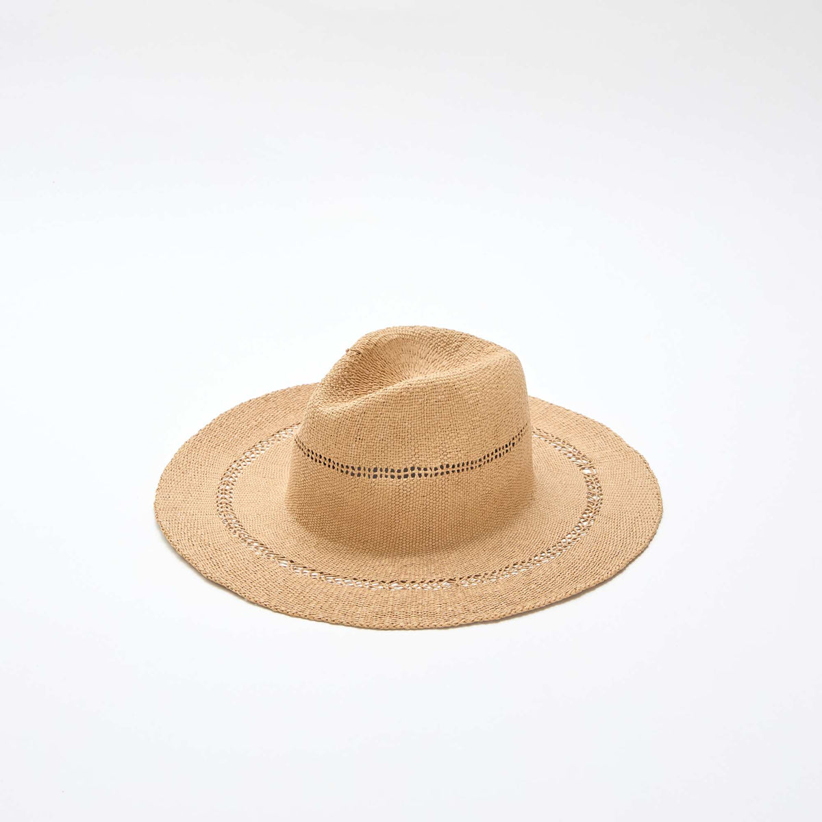 Chapeau de paille forme Borsalino BEIGE