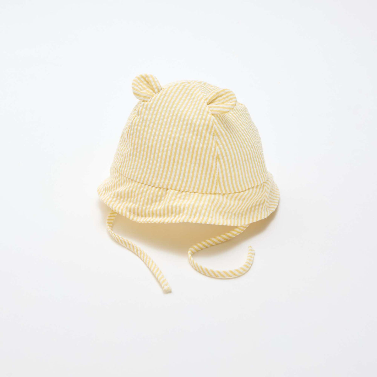 Bob à rayures avec petites oreilles JAUNE