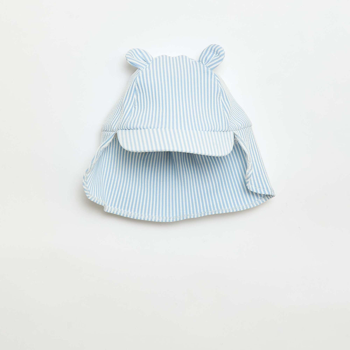 Casquette rayée avec cache nuque et oreilles BLEU