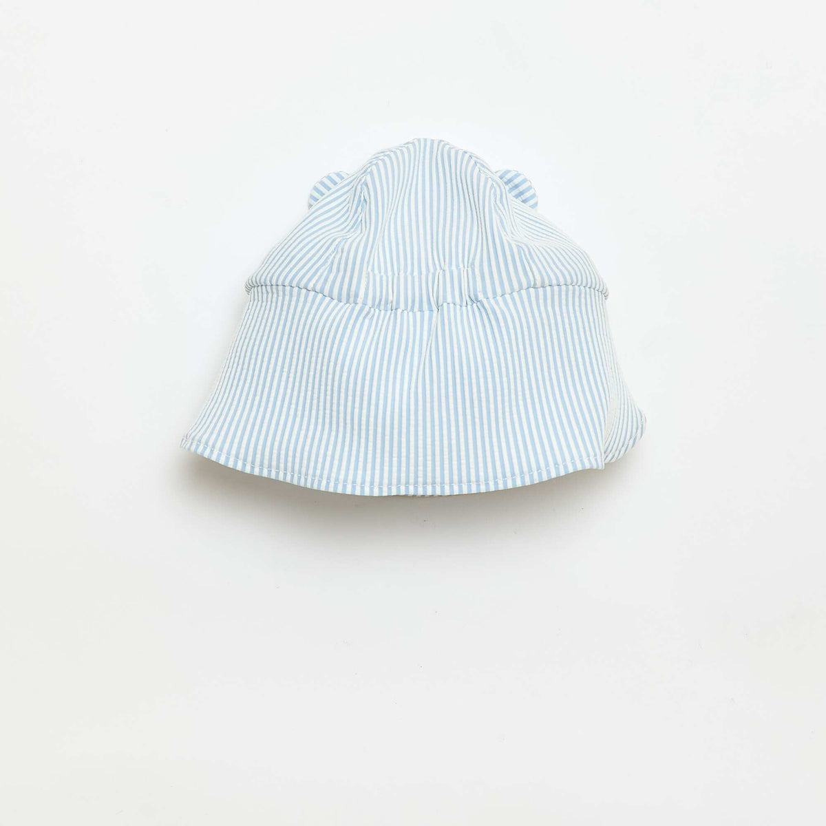 Casquette rayée avec cache nuque et oreilles BLEU