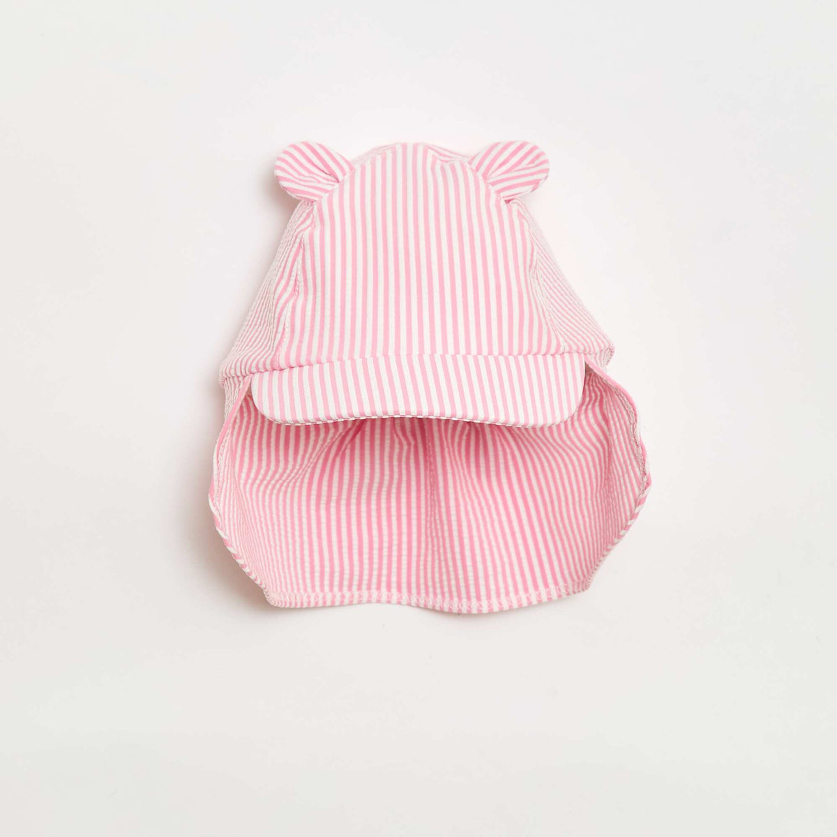 Casquette rayée avec cache nuque et oreilles ROSE