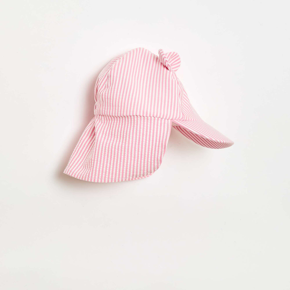Casquette rayée avec cache nuque et oreilles ROSE