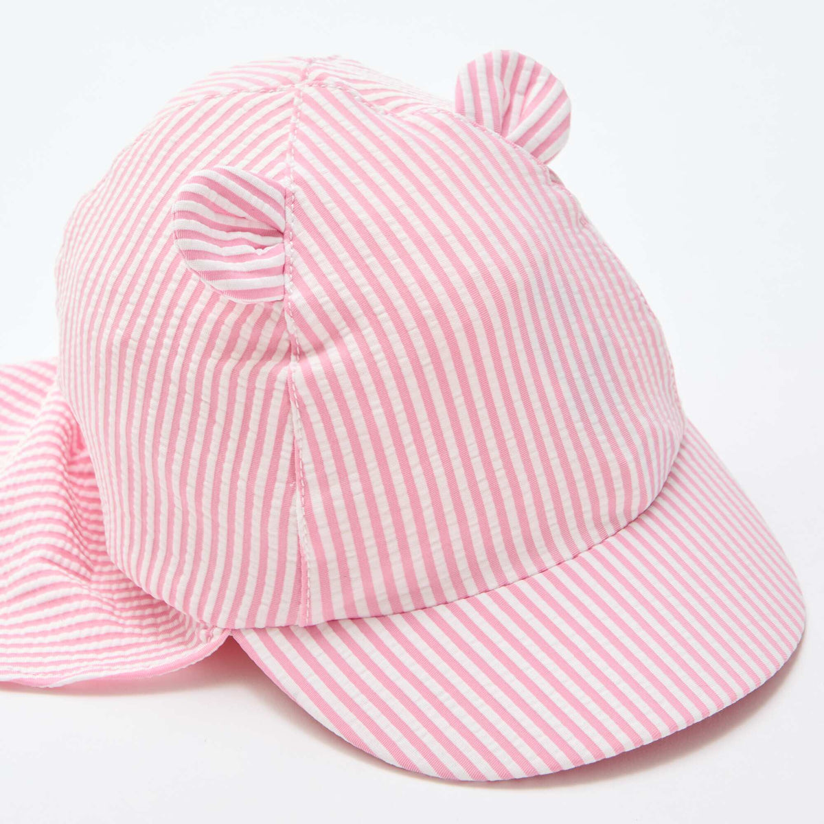 Casquette rayée avec cache nuque et oreilles ROSE