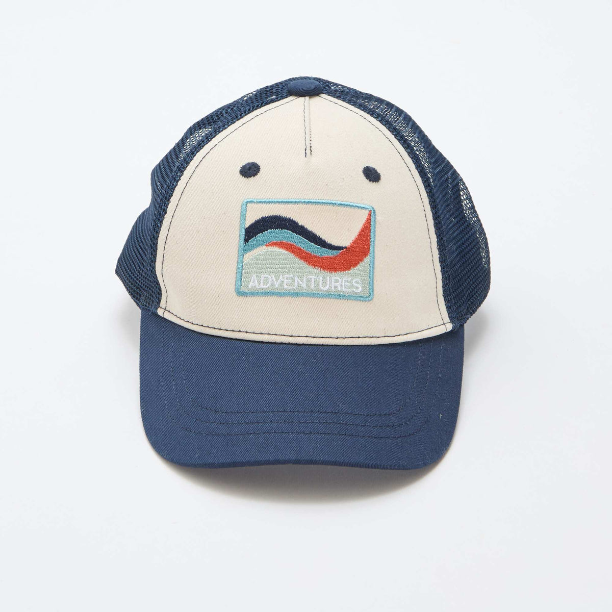 Casquette avec filet + broderie devant BLEU