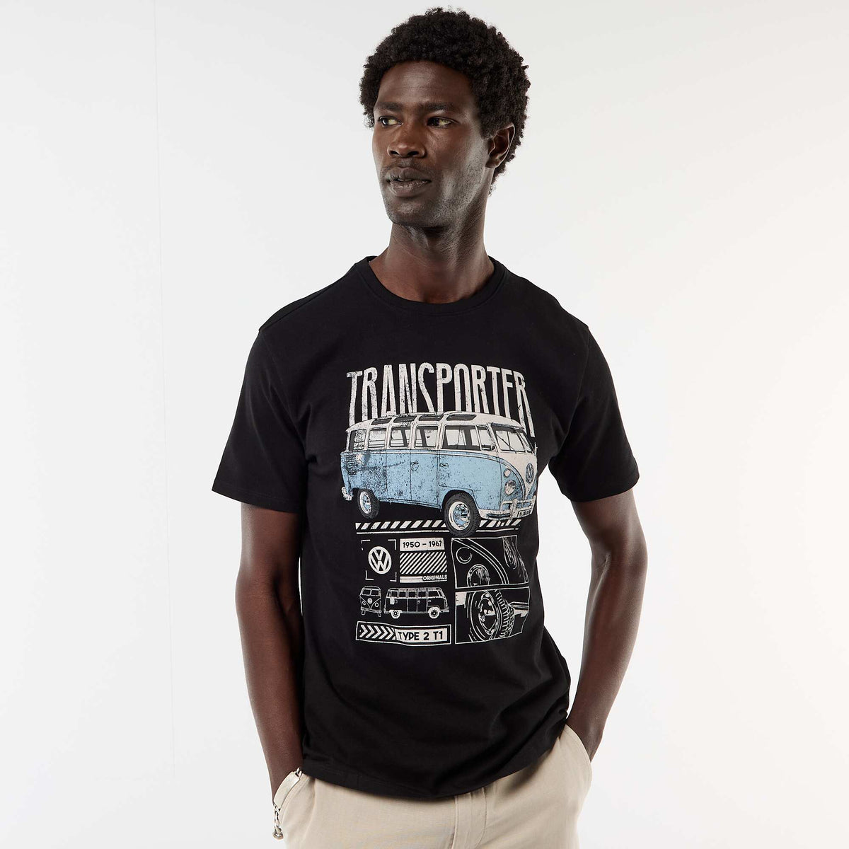 T-shirt 'Van Volkswagen' à manches courtes NOIR