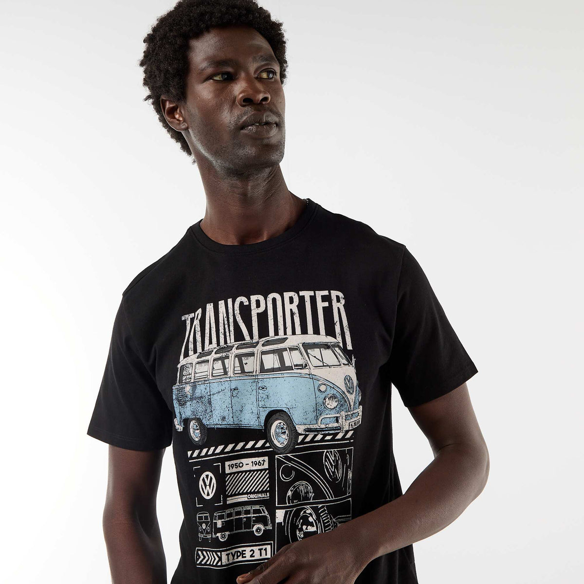 T-shirt 'Van Volkswagen' à manches courtes NOIR