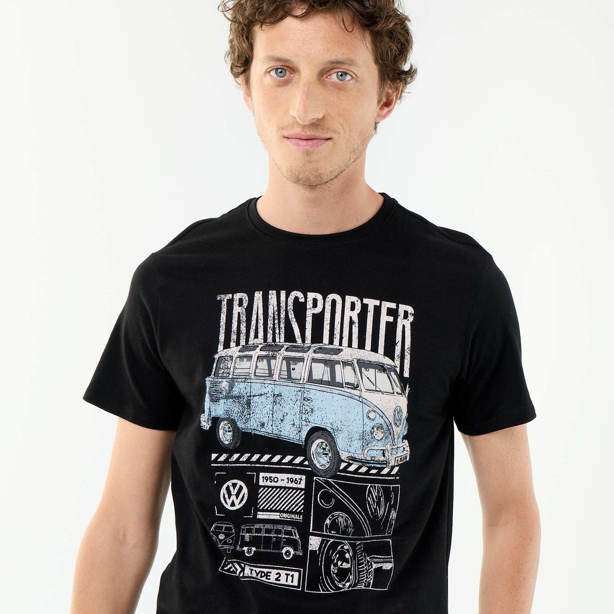 T-shirt 'Van Volkswagen' à manches courtes NOIR
