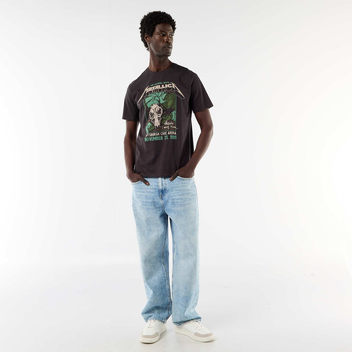 T-shirt à manches courtes 'Metallica' NOIR