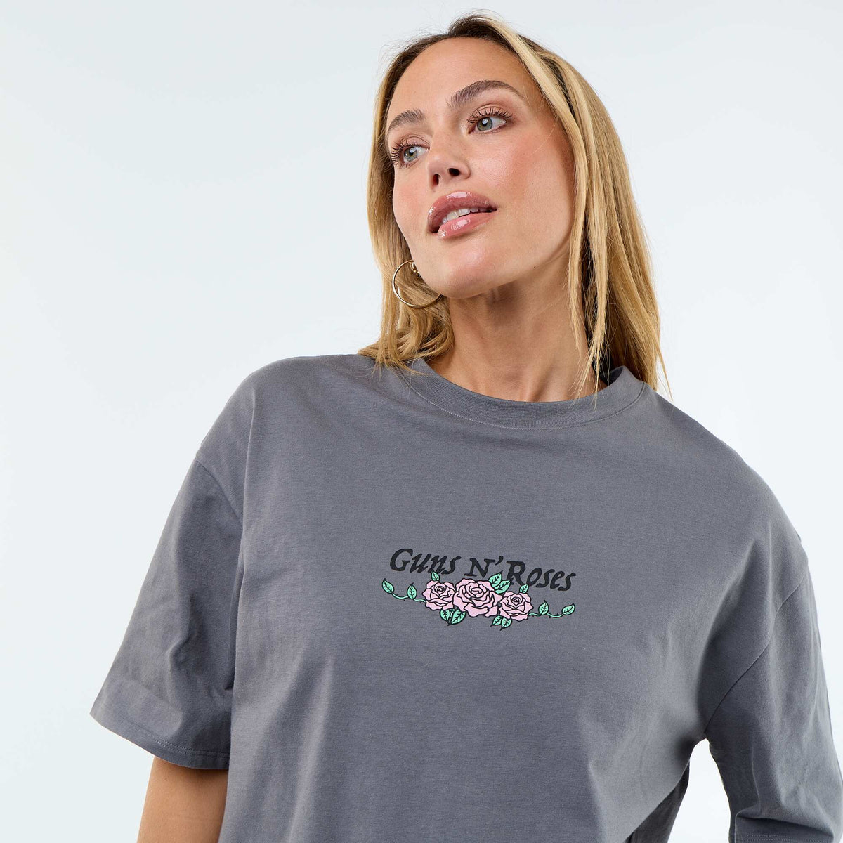 Tee-shirt 'Guns N'Roses' à manches courtes imprimé recto/verso GRIS