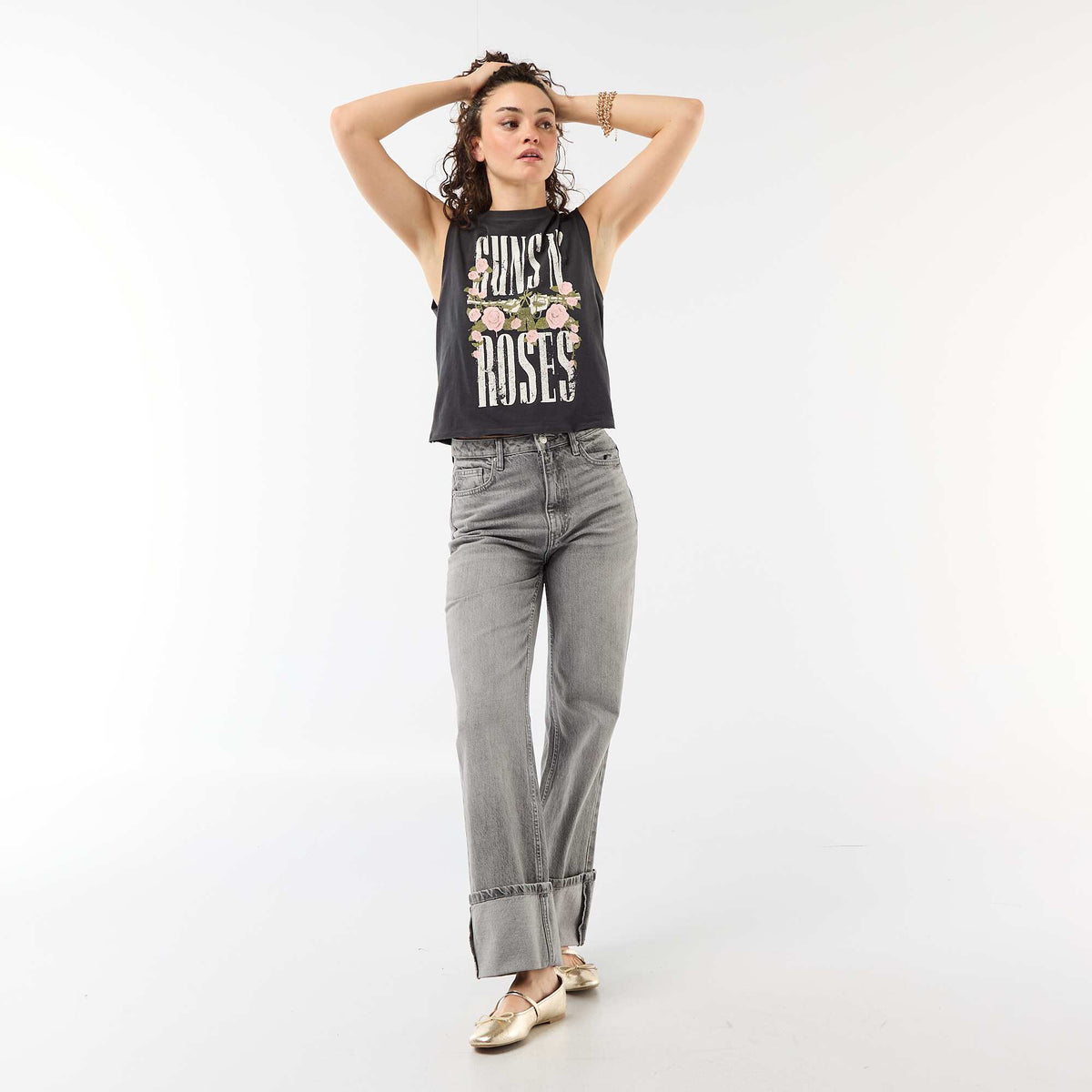 Tee-shirt sans manches 'Guns N'Roses' NOIR