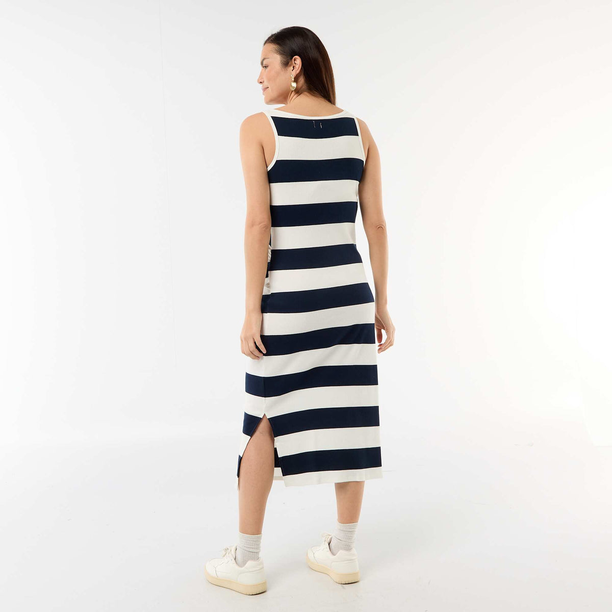 Robe débardeur de maternité en rib BLEU