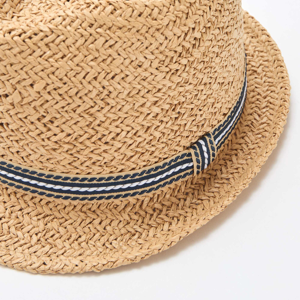 Chapeau de paille forme Borsalino BEIGE