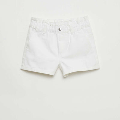 Short en jean paper bag BLANC