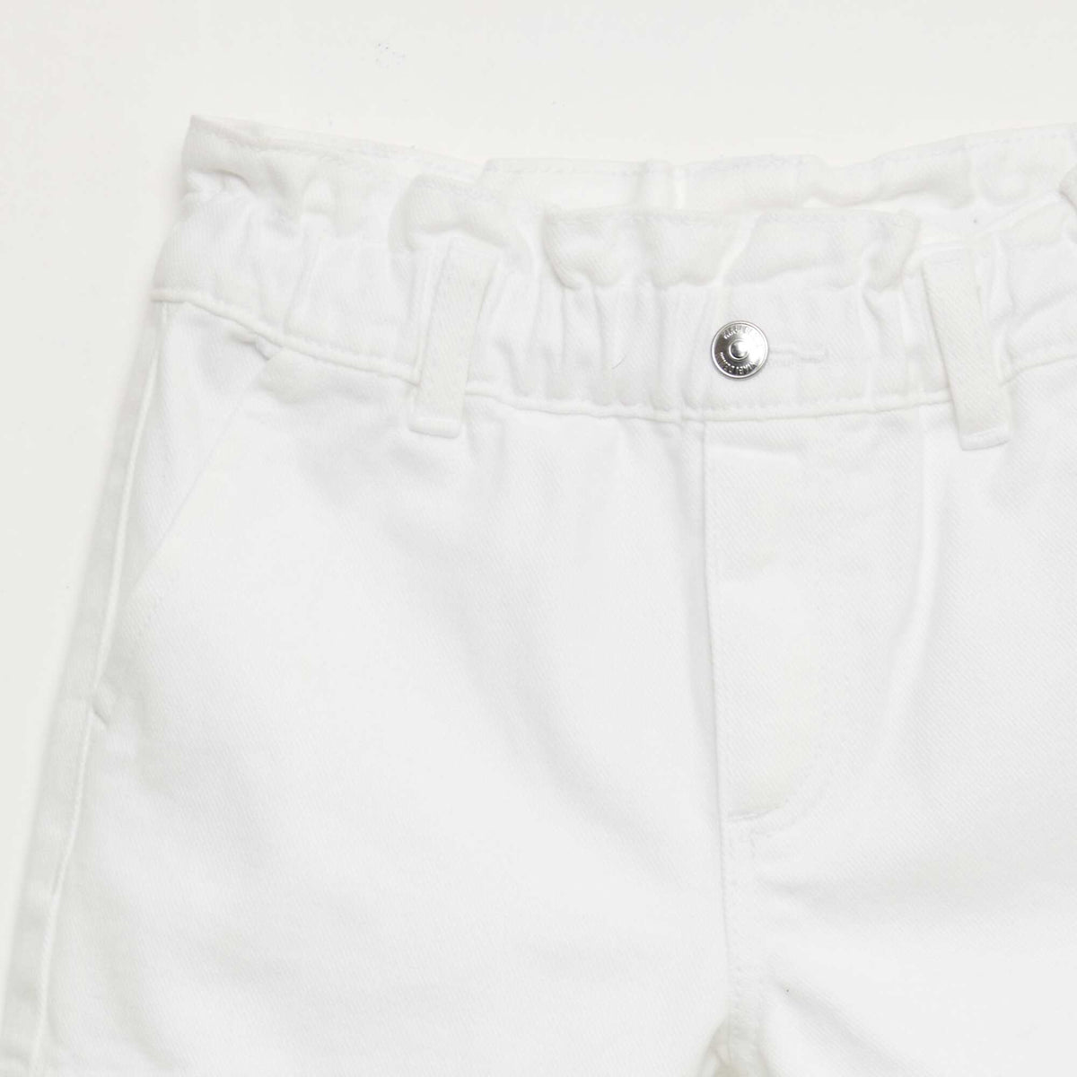 Short en jean paper bag BLANC