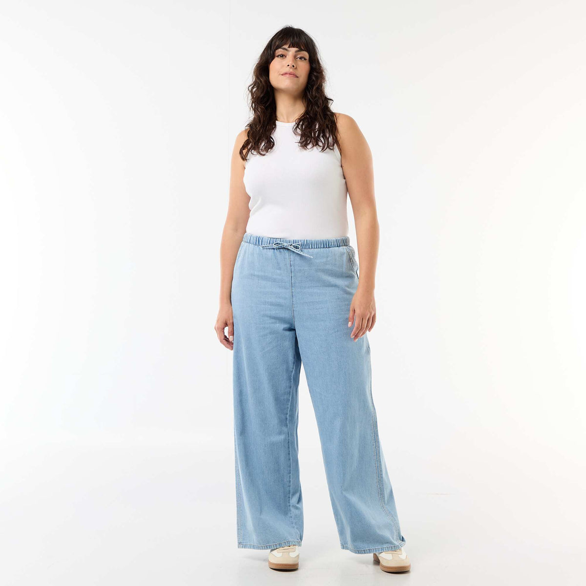 Pantalon large avec 2 poches BLEU
