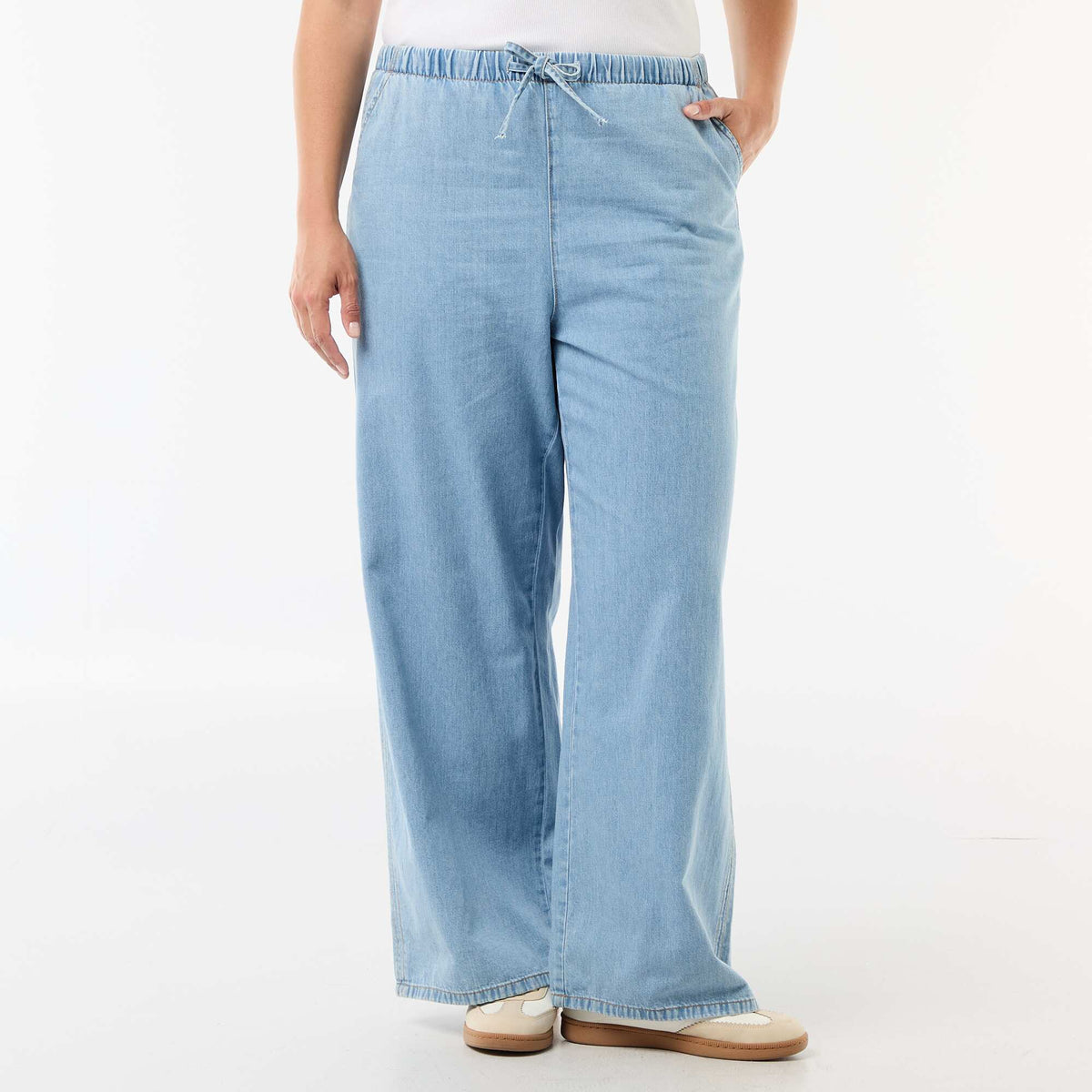 Pantalon large avec 2 poches BLEU